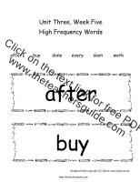 wonders first grade unit three week five high frequency words