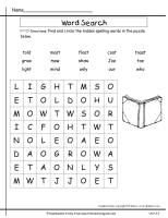 second grade wonders unit three week three spelling wordsearch